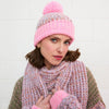 Bonnet Lolly Hat Twist Bobble rose | Bonnet tricoté | Chapeaux