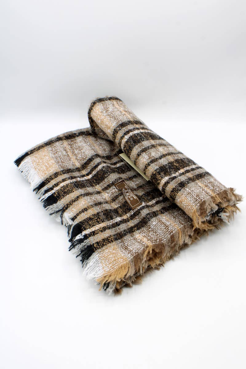 Grande étole carrée Écossais