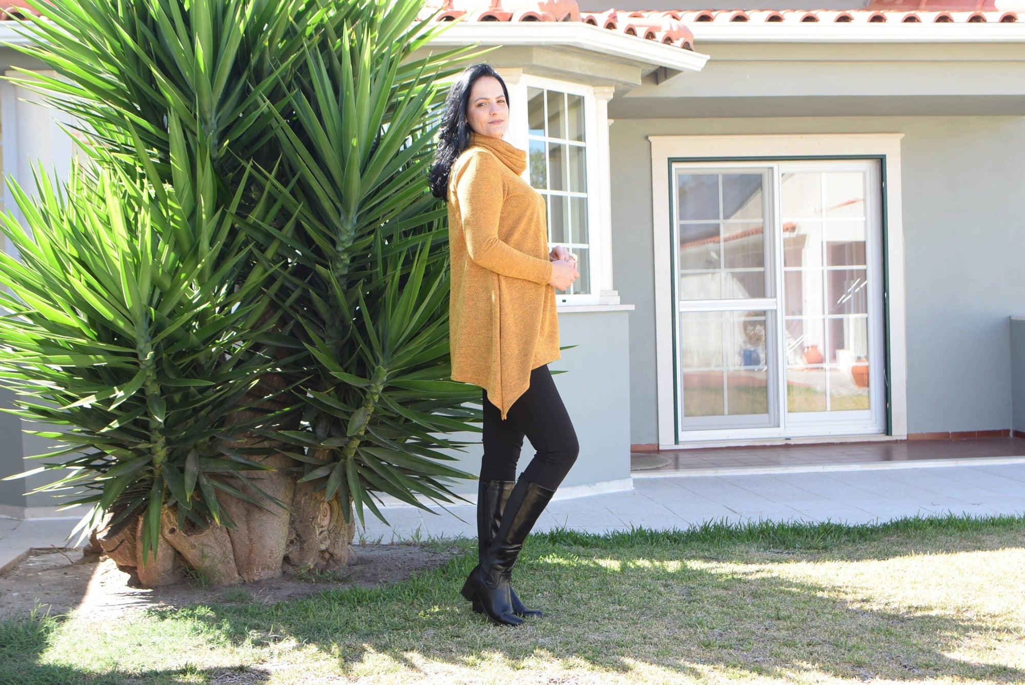 Tunique grande taille en tissu tricoté chaud Olivia/L à 6XL