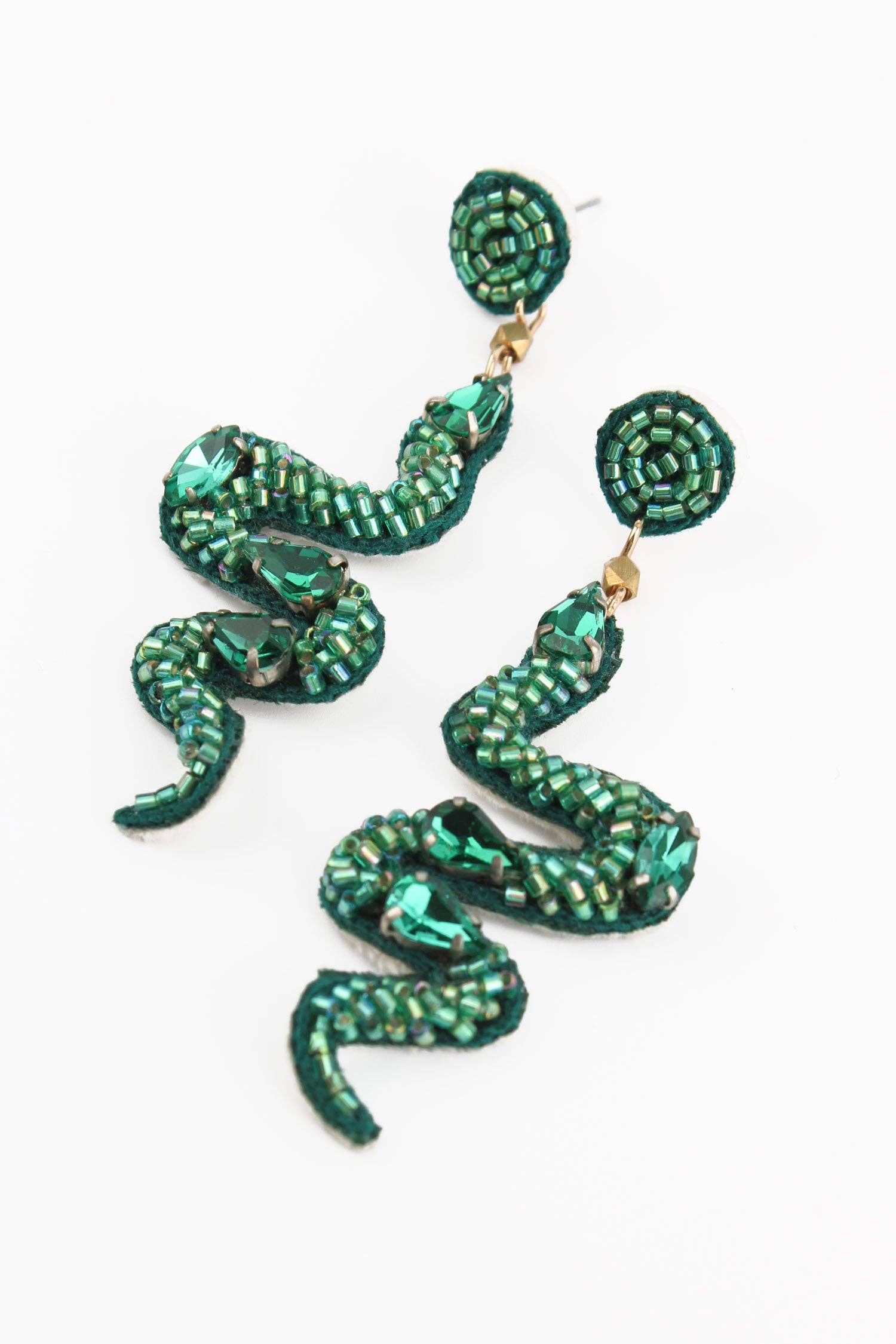 BOUCLES D'OREILLES SERPENT VERTES