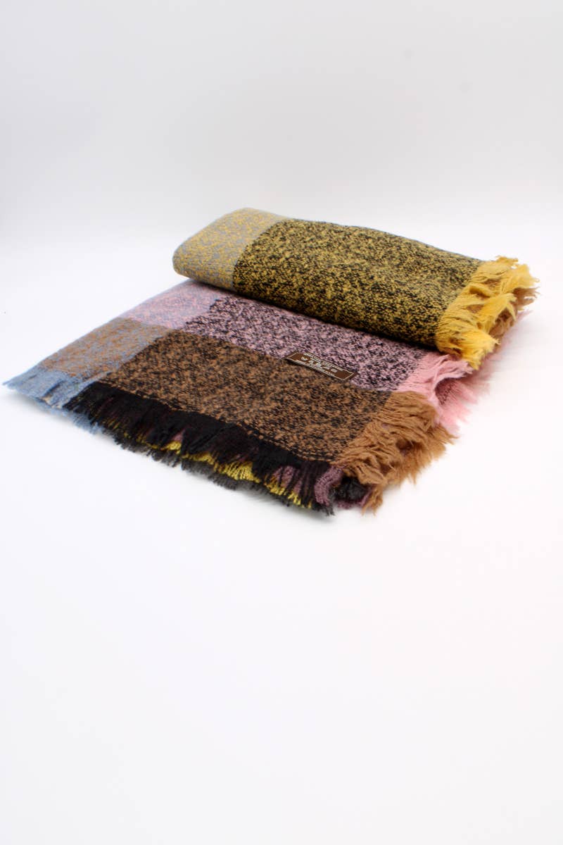 Grande étole carrée Damier couleurs