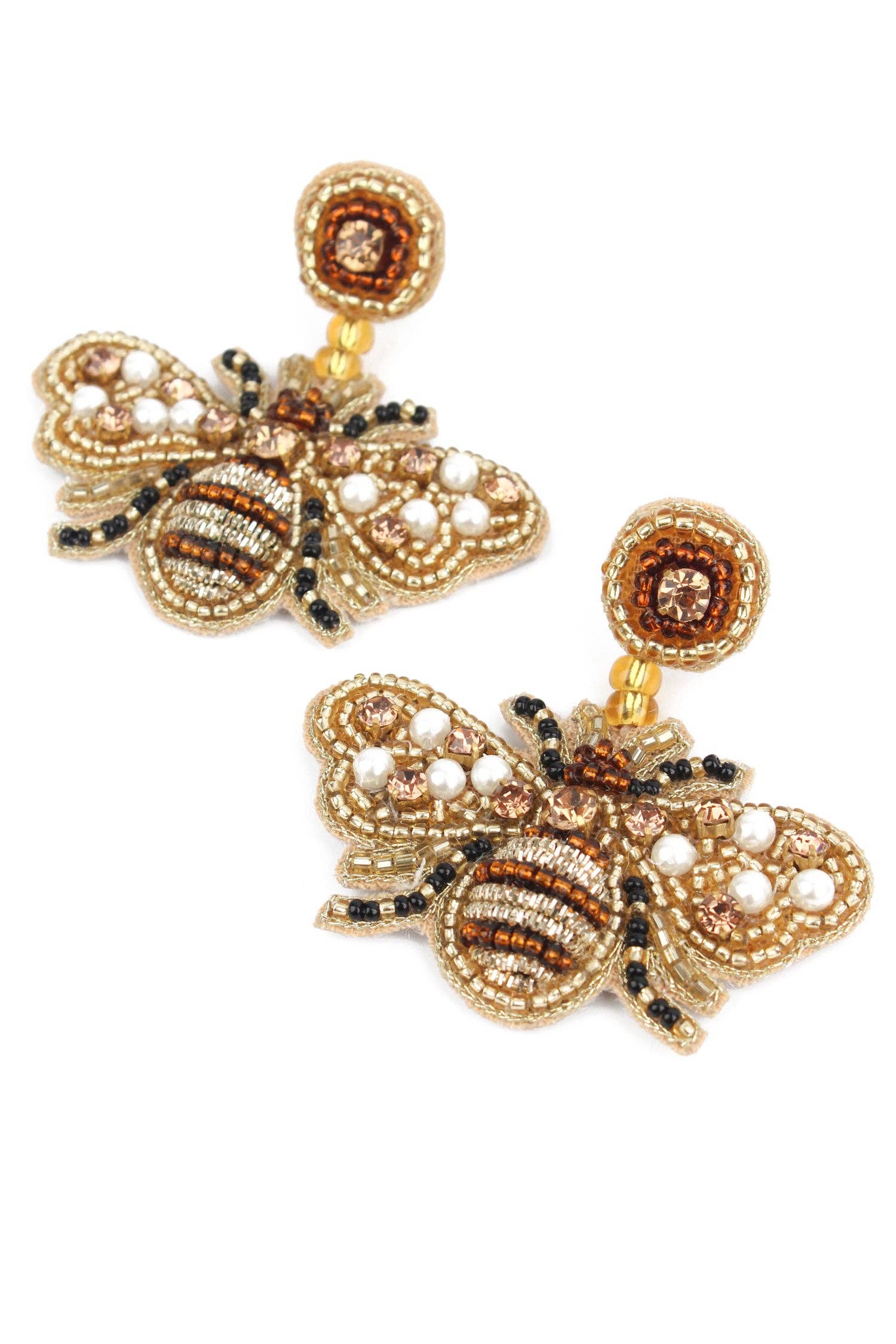 GOUTTES D'ABEILLE DORÉES À PERLES