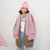 Bonnet Lolly Hat Twist Bobble rose | Bonnet tricoté | Chapeaux