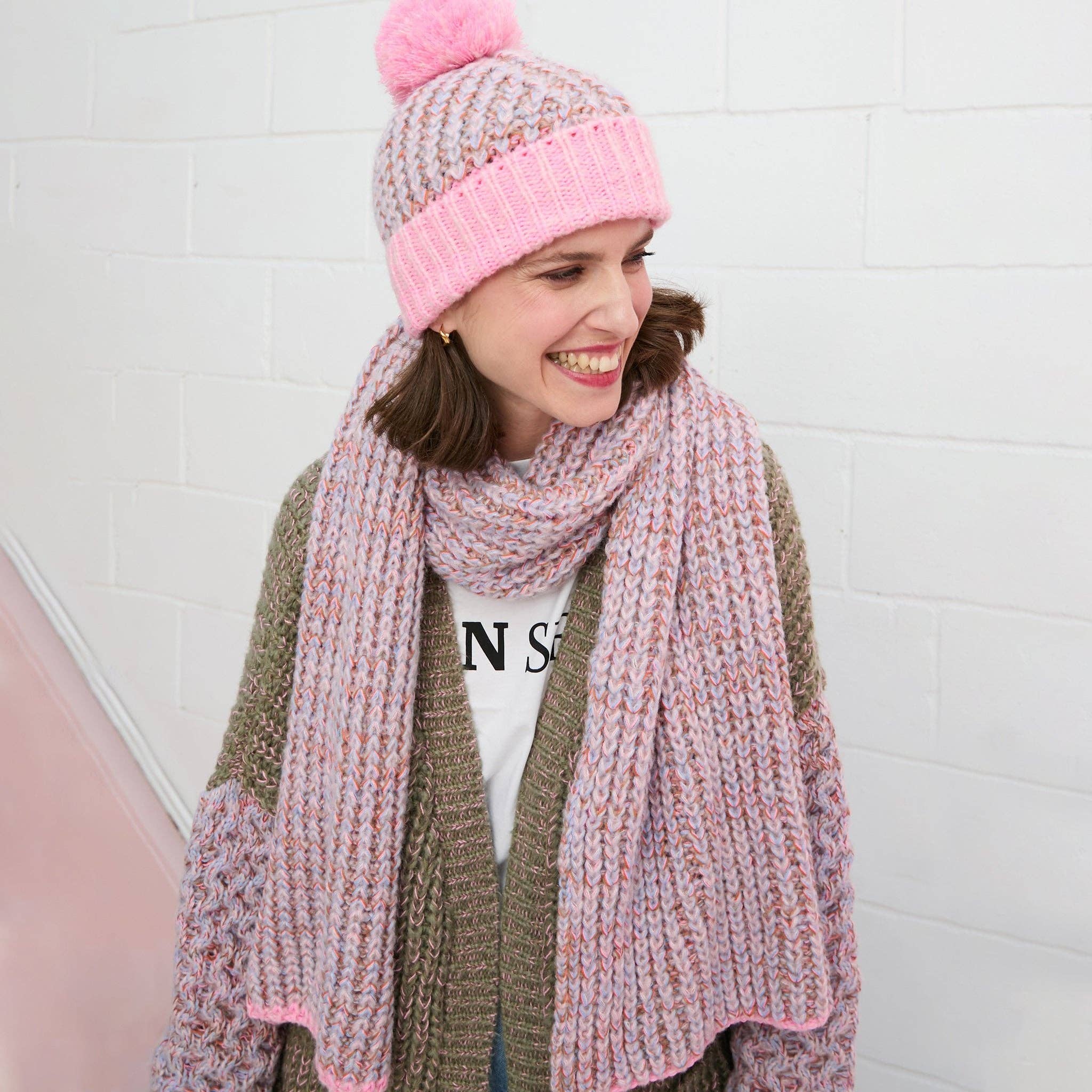 Écharpe en tricot Florence Twist - Rose