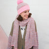 Bonnet Lolly Hat Twist Bobble rose | Bonnet tricoté | Chapeaux