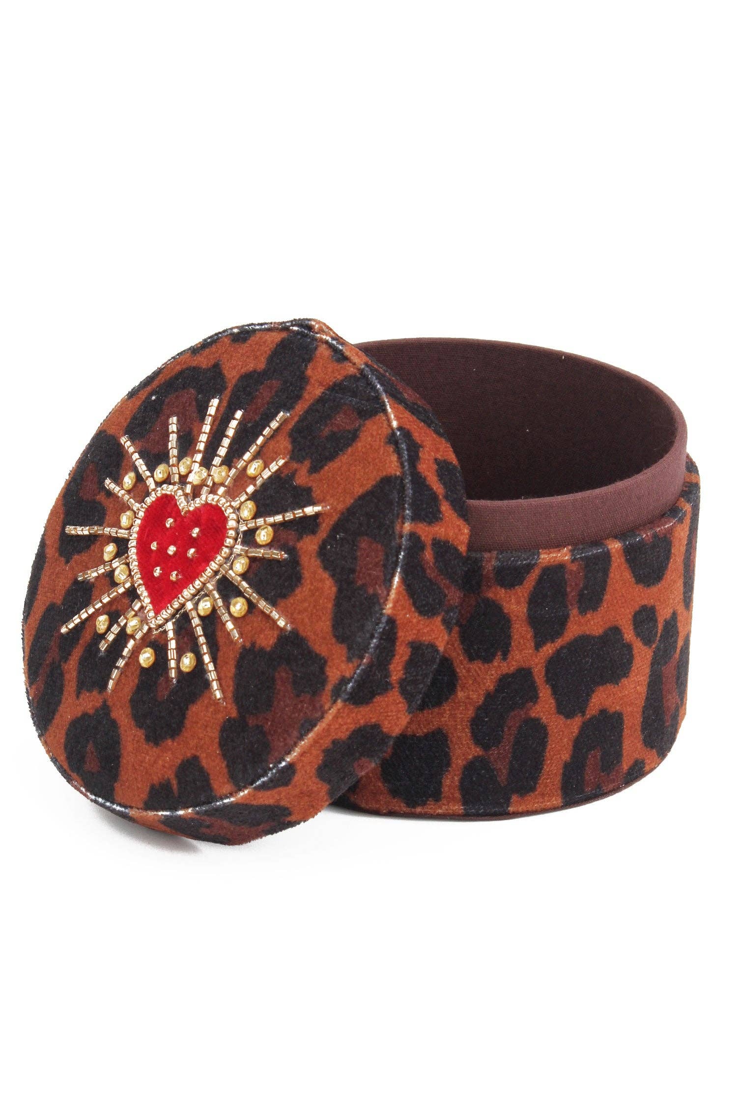 BOÎTE RONDE CŒUR LÉOPARD