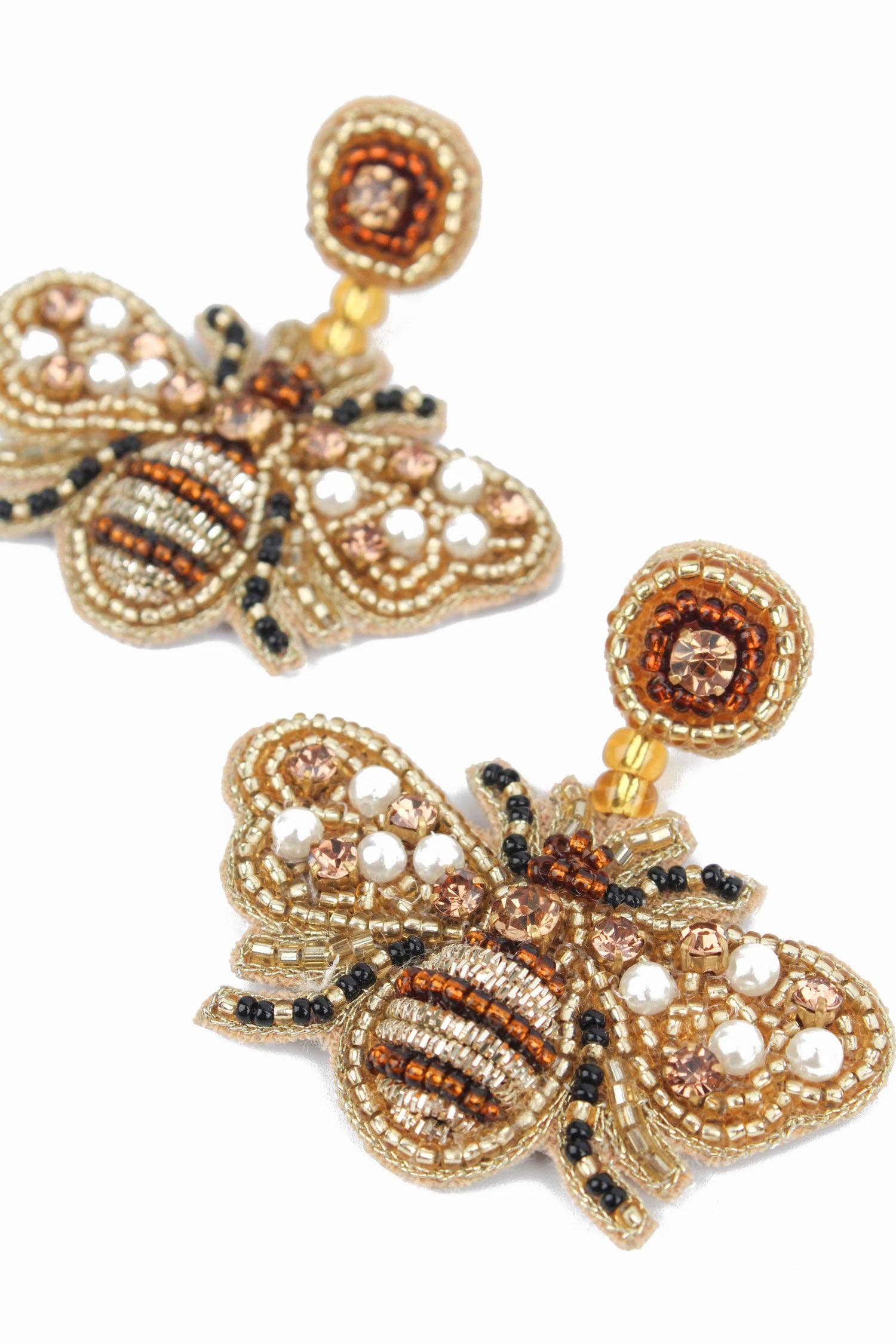 GOUTTES D'ABEILLE DORÉES À PERLES