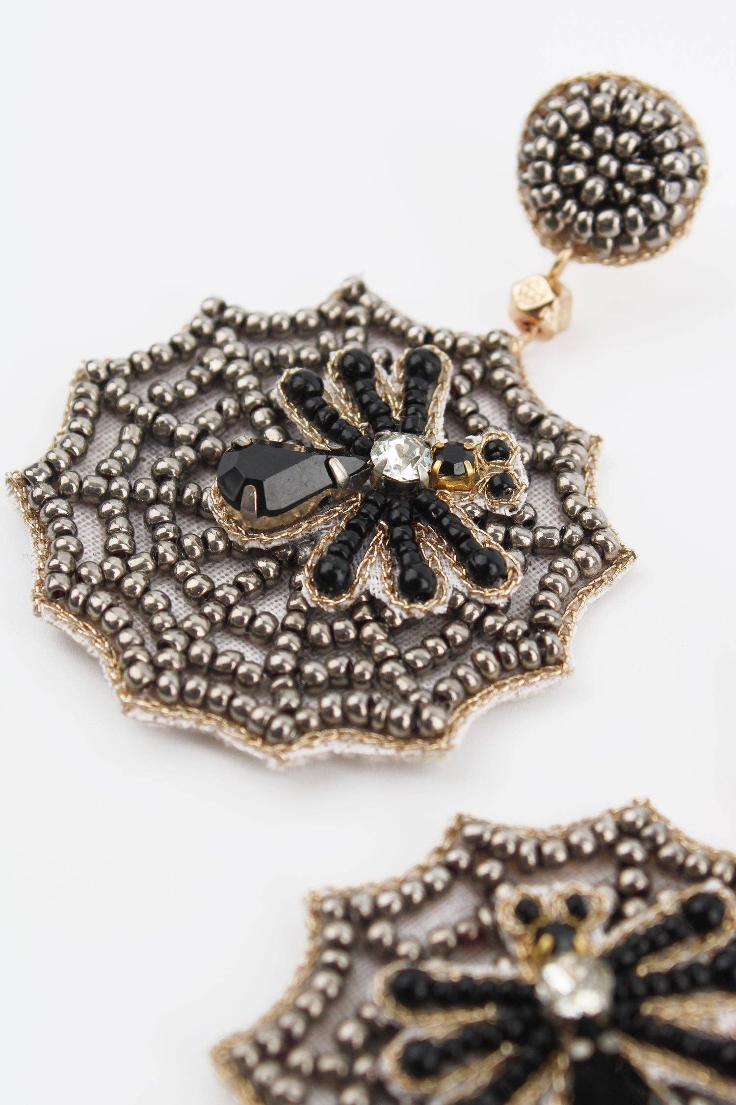 BOUCLES D'OREILLES ARAIGNÉE SUR TOILE