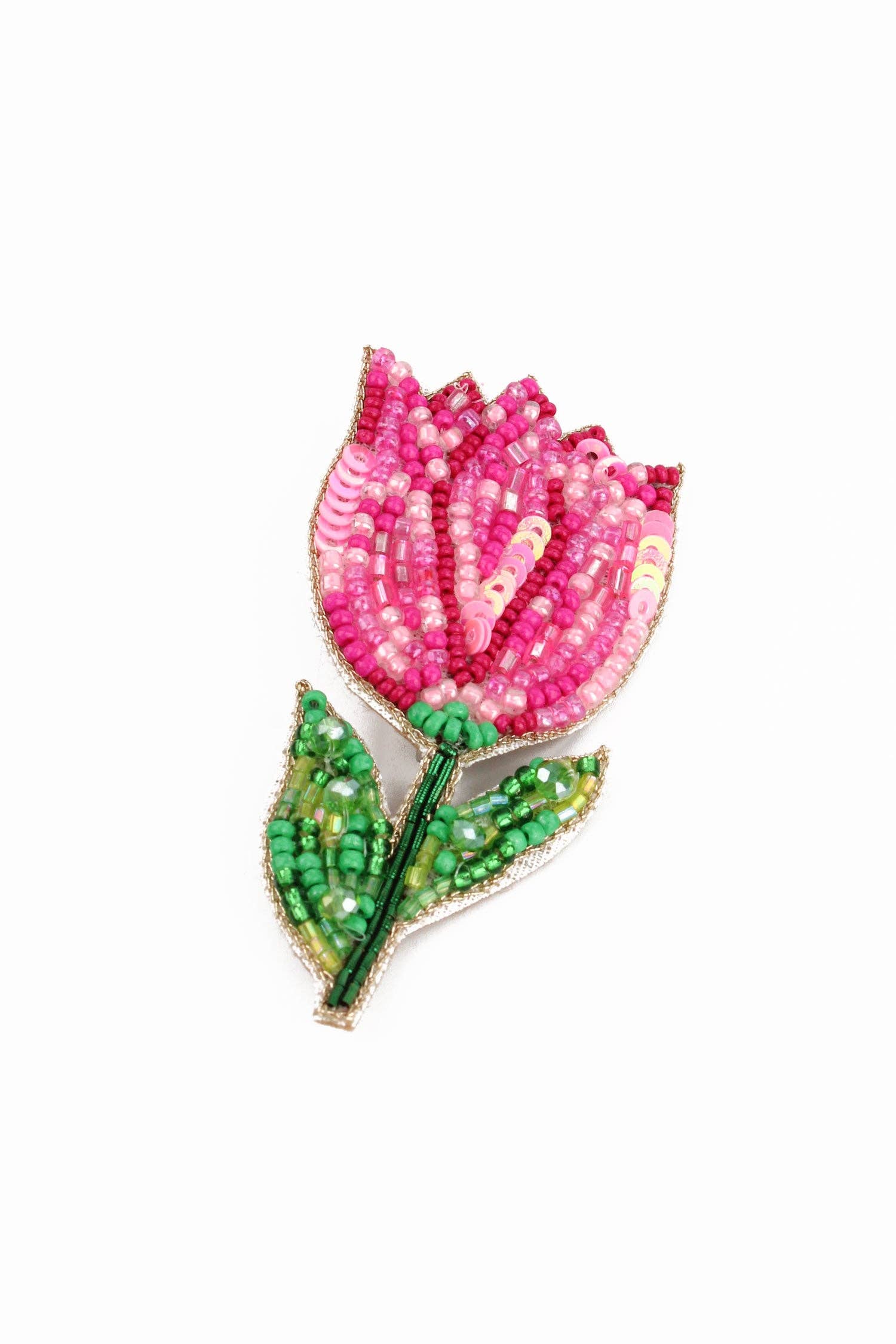 BROCHE TULIPE ROSE