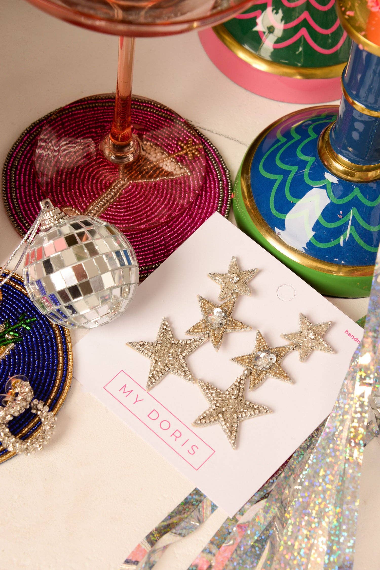 BOUCLES D'OREILLES TRIPLE ÉTOILE EN ARGENT