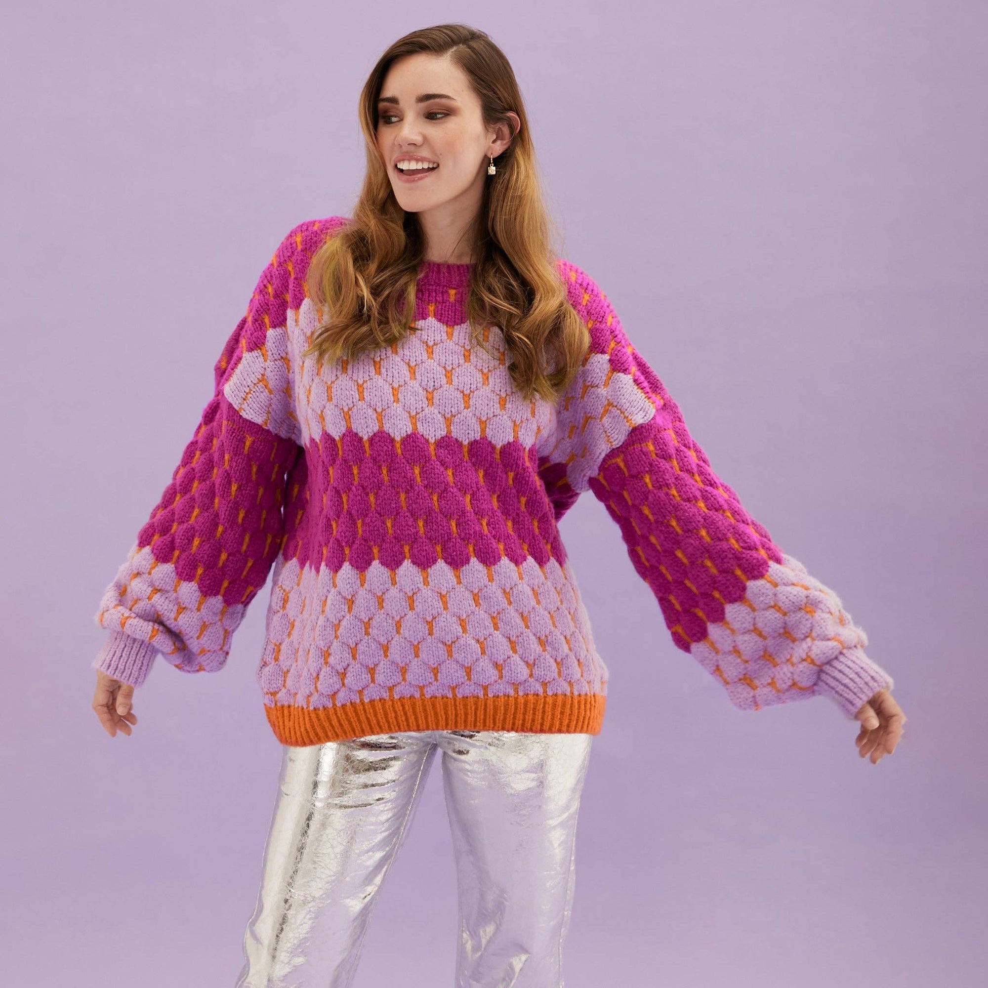 Pull à rayures avec point bubble Marissa - Multicolore