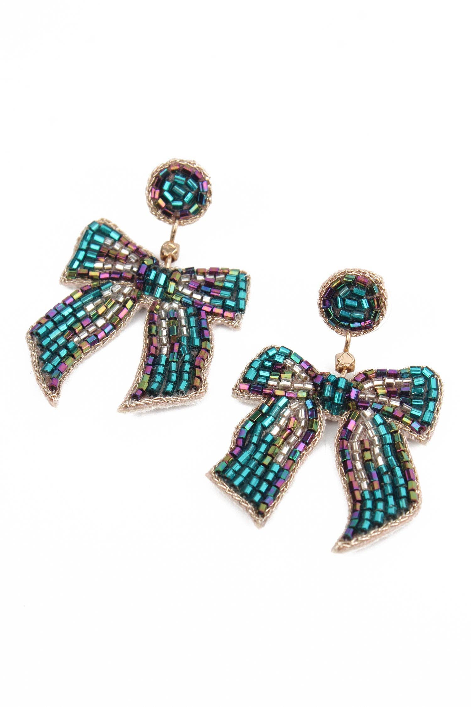 BOUCLES D'OREILLES ARC BLEU ARGENT