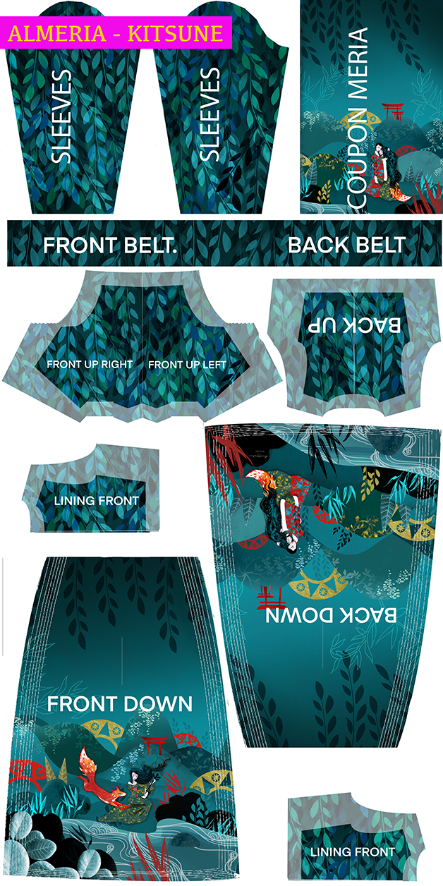 Robe longue imprimée ALMÉRIA KITSUNE