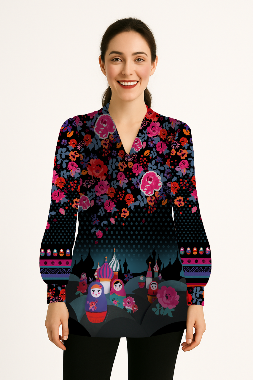 Tunique imprimée HÉLIAN MATRIOCHKA