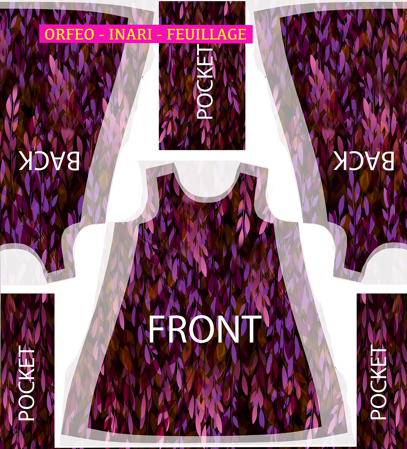 Robe trapèze imprimée ORFÉO INARI FEUILLAGES