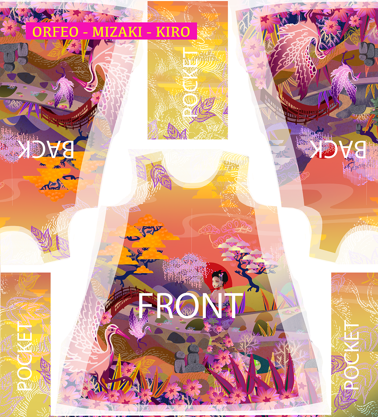 Robe trapèze imprimée ORFÉO MIZAKI KIRO