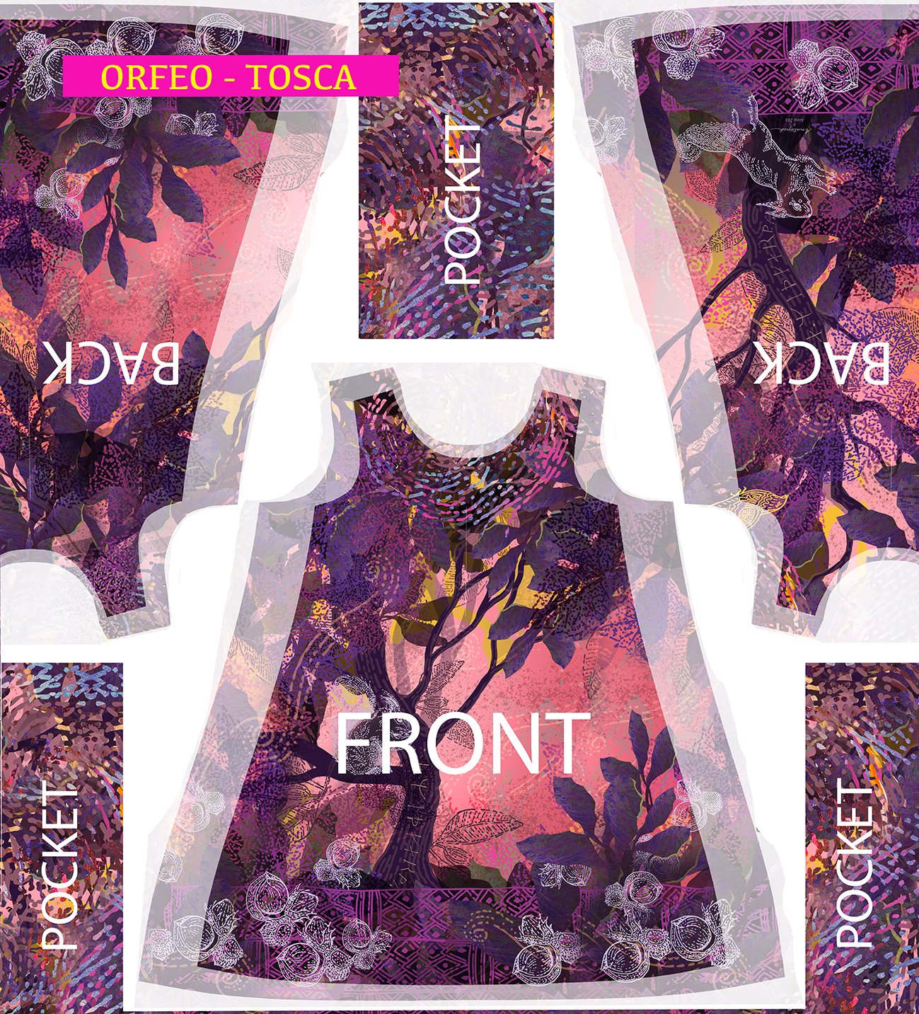 Robe trapèze imprimée ORFÉO TOSKA