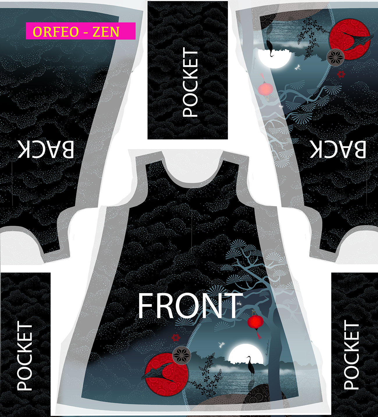 Robe trapèze imprimée ORFÉO ZEN