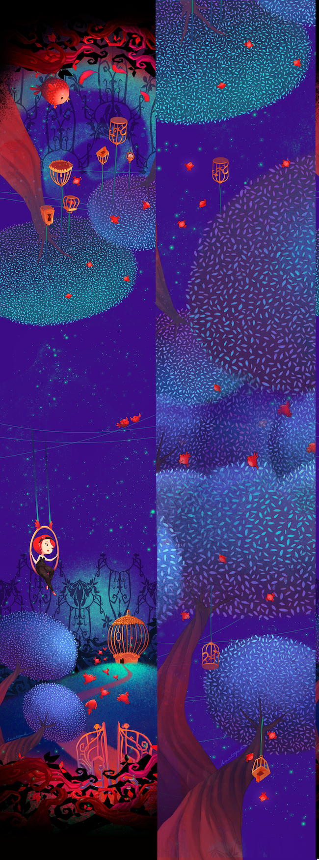 Echarpe TARA CAGE A OISEAUX