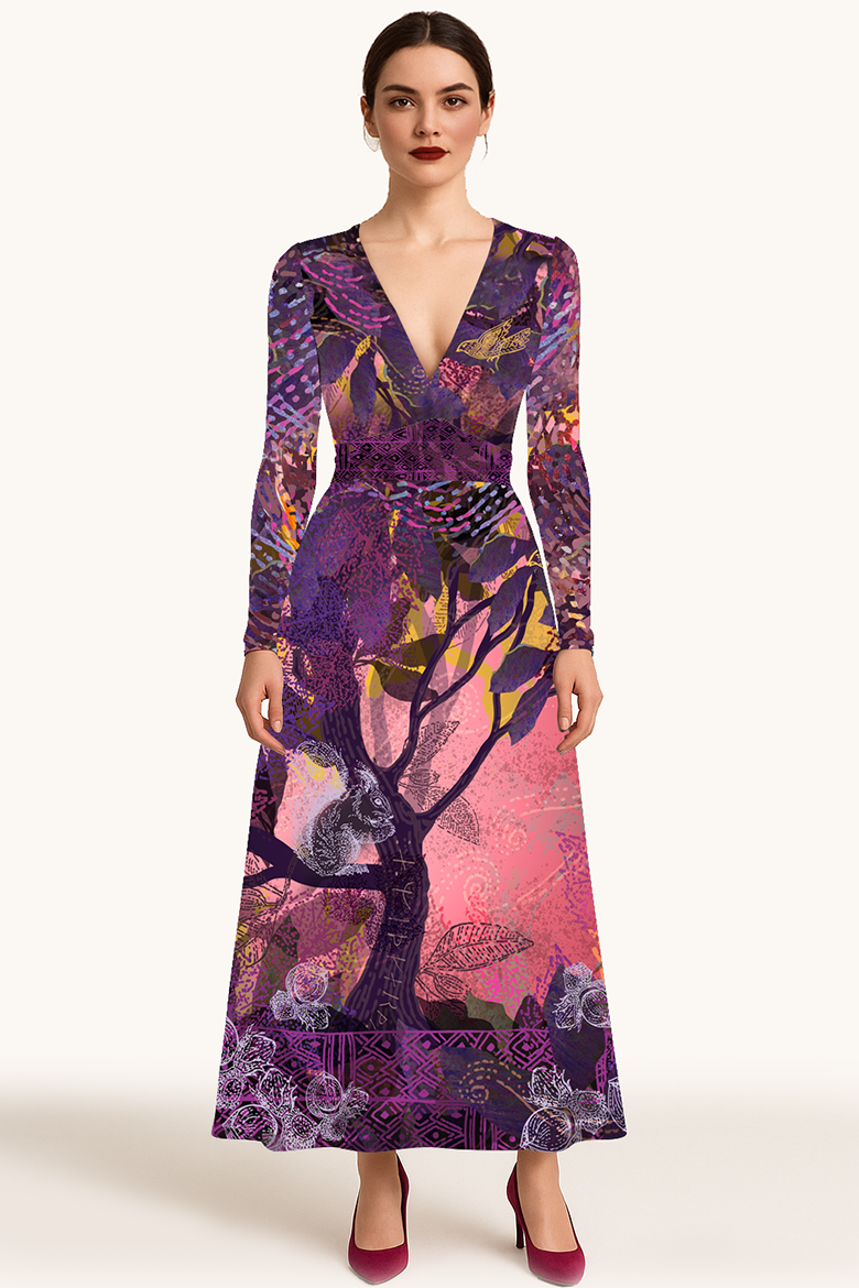 Robe longue imprimée ALMÉRIA TOSKA