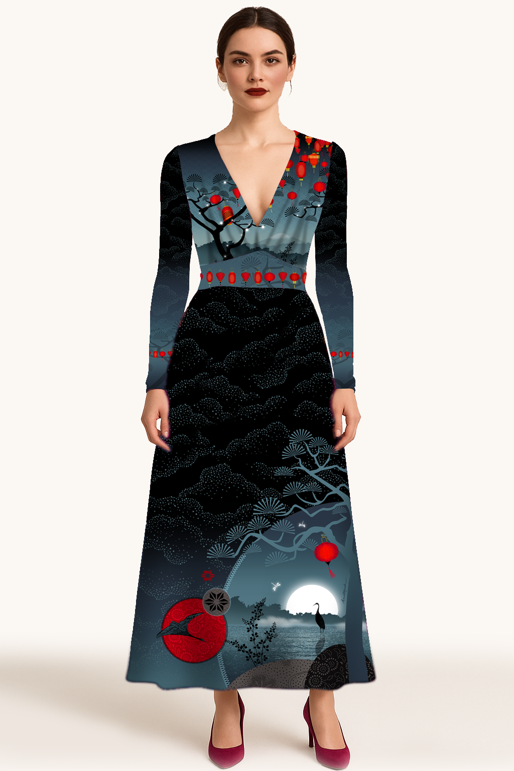 Robe longue imprimée ALMÉRIA ZEN