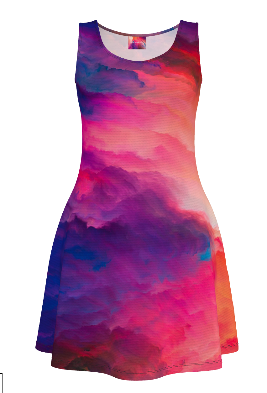 ANYA PEINTURE velvet skater dress