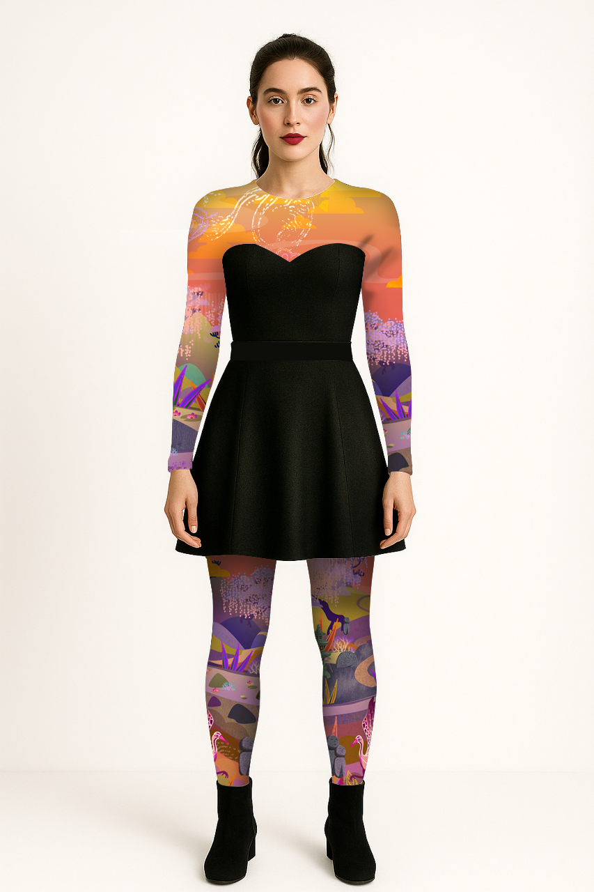 DELIO Natura Amber printed leggings 