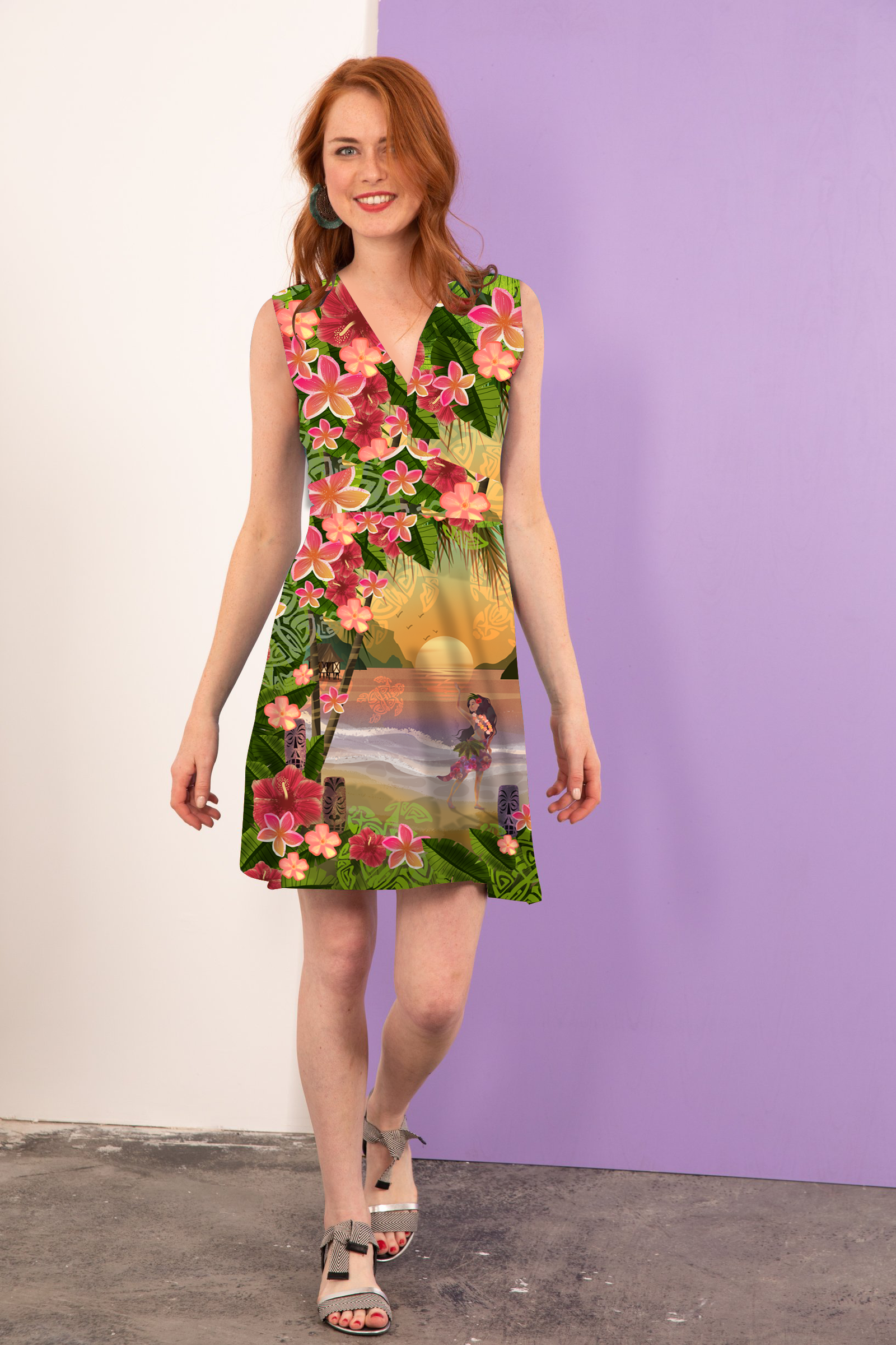 PRECOMMANDE Robe imprimée KYRIA TIKI