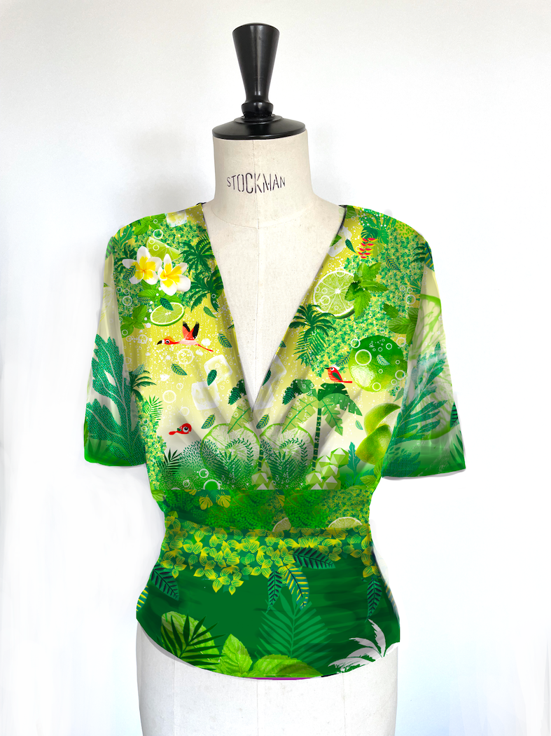 Tee-shirt col croisé LUCIAN MOJITO