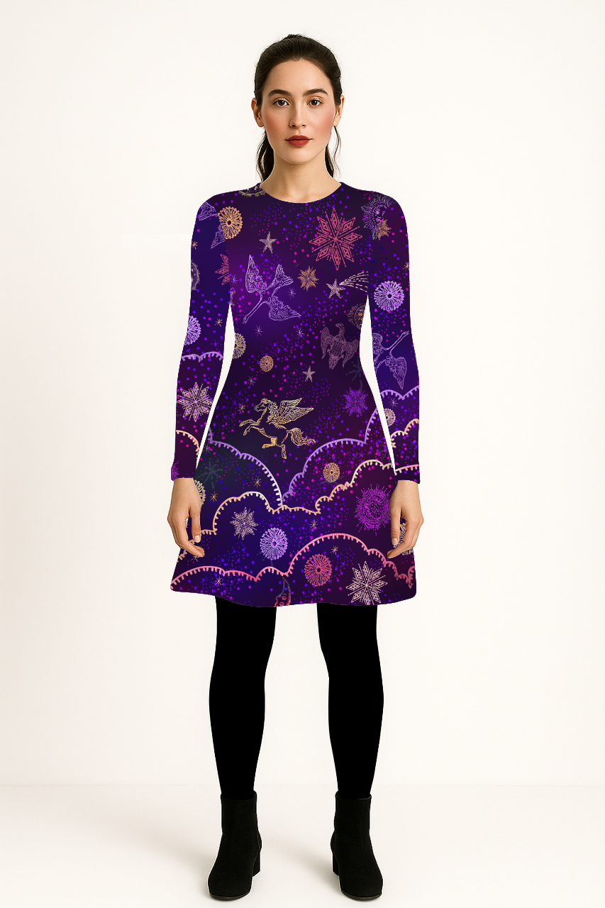 THEODORA Mandala Amber Velvet Dress 