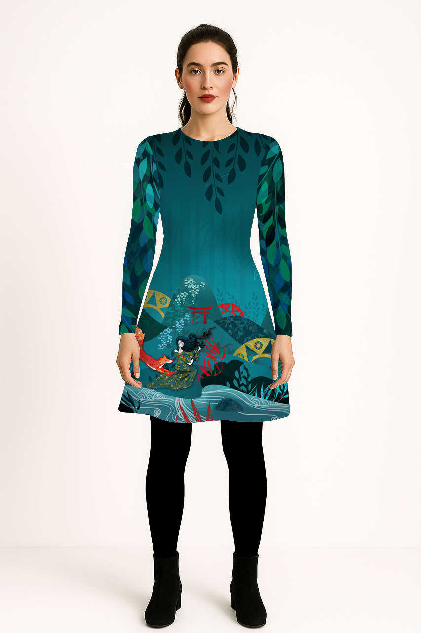 THEODORA Mandala Amber Velvet Dress 