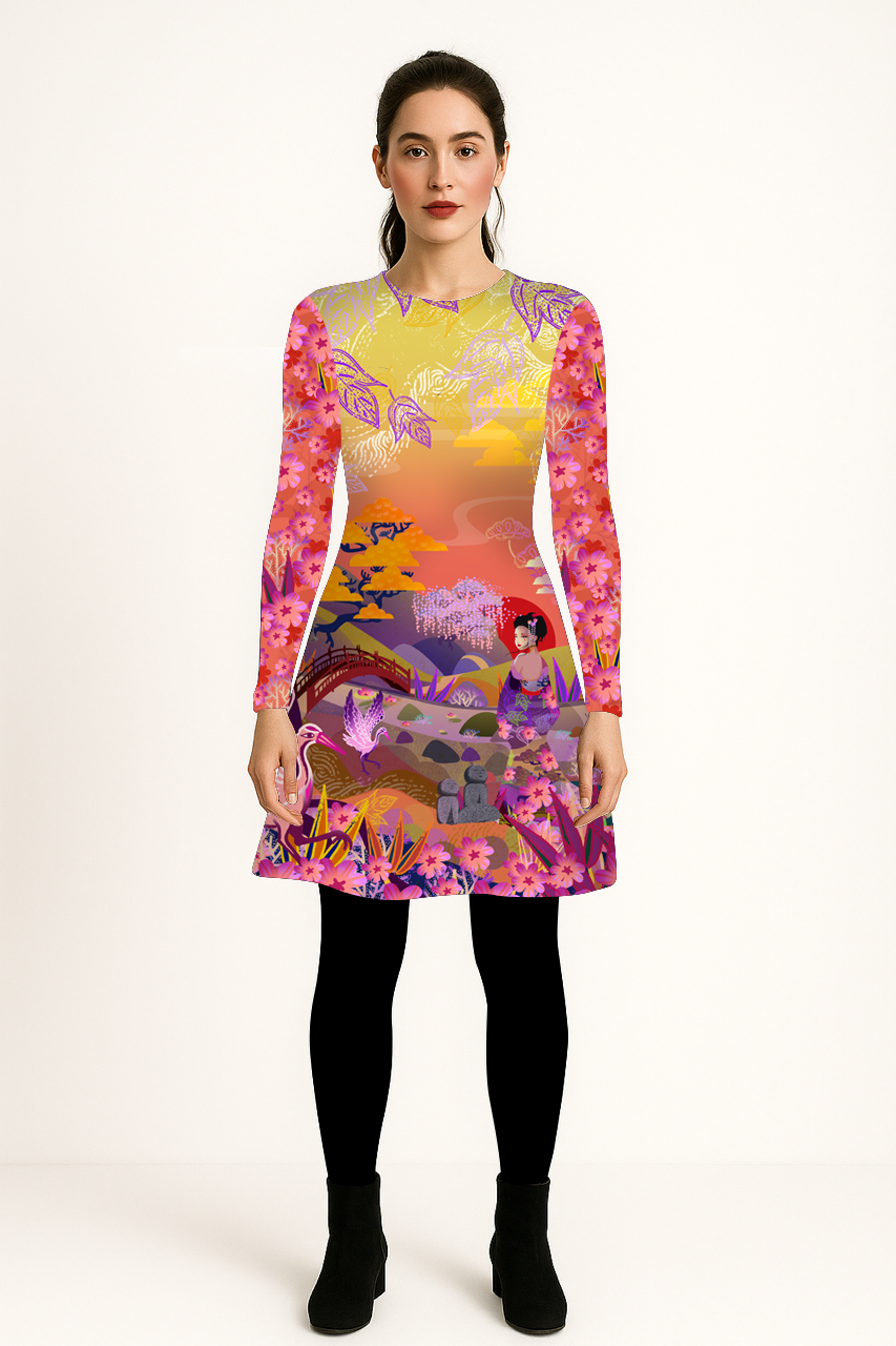 THEODORA Mandala Amber Velvet Dress 