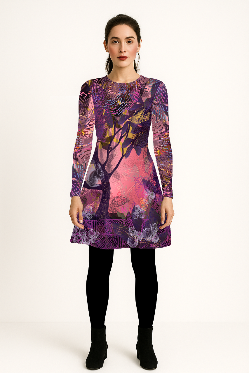 THEODORA Mandala Amber Velvet Dress 