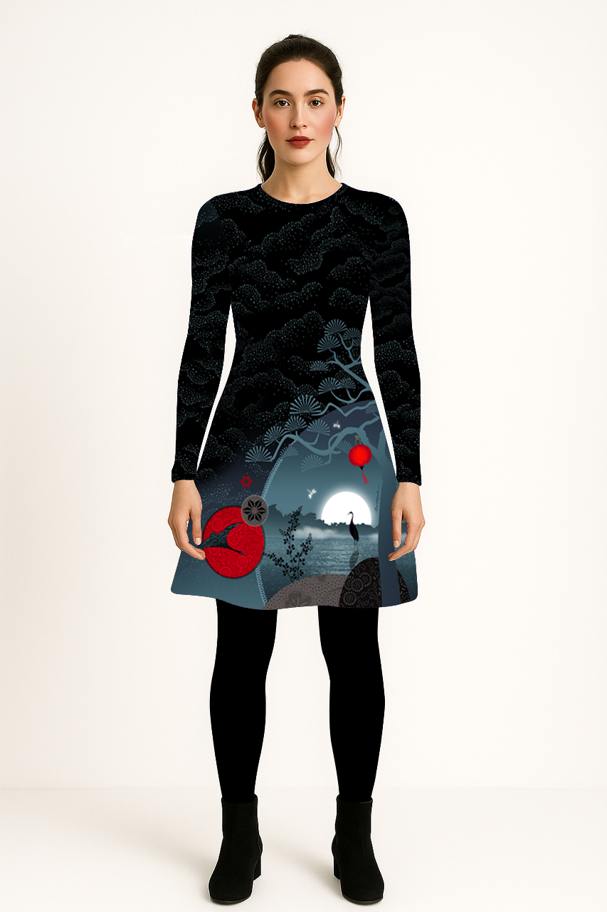 THEODORA Mandala Amber Velvet Dress 