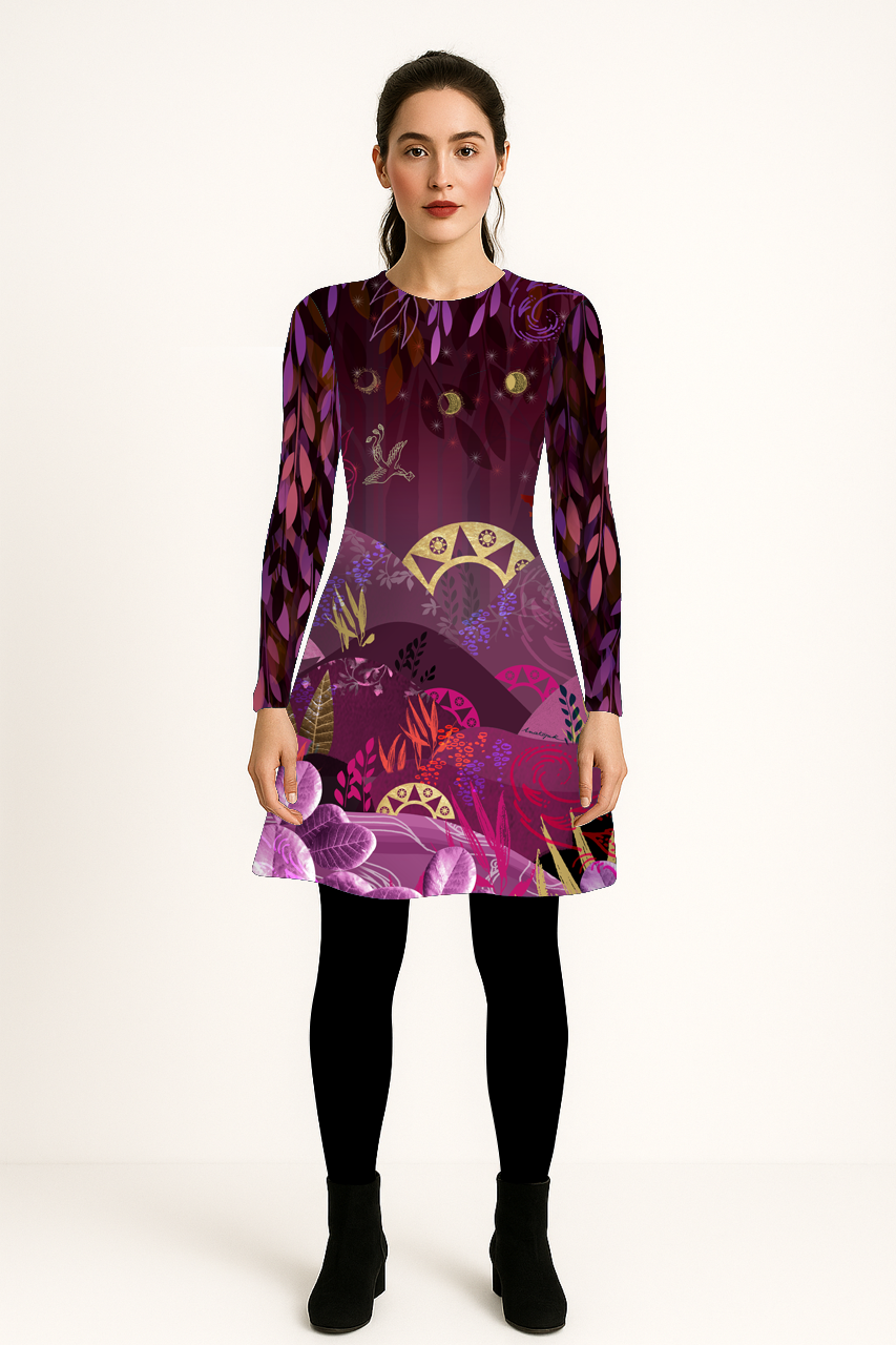 THEODORA Mandala Amber Velvet Dress 