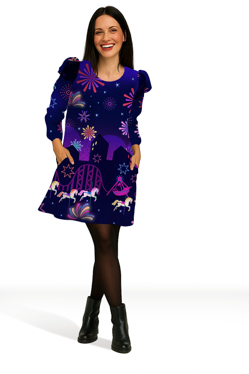 Robe trapèze imprimée ORFÉO MAGICPARK