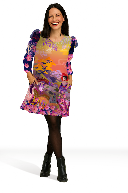 Robe trapèze imprimée ORFÉO MIZAKI KIRO