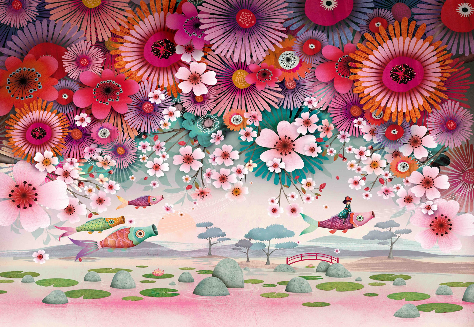 Panneau de tissu  CARPE KOI