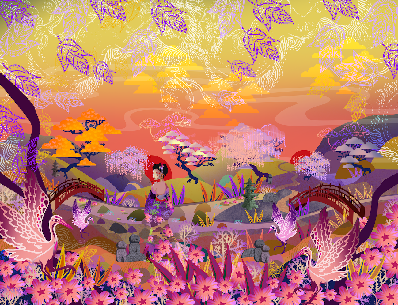 Panneau de tissu MIZAKI KIRO