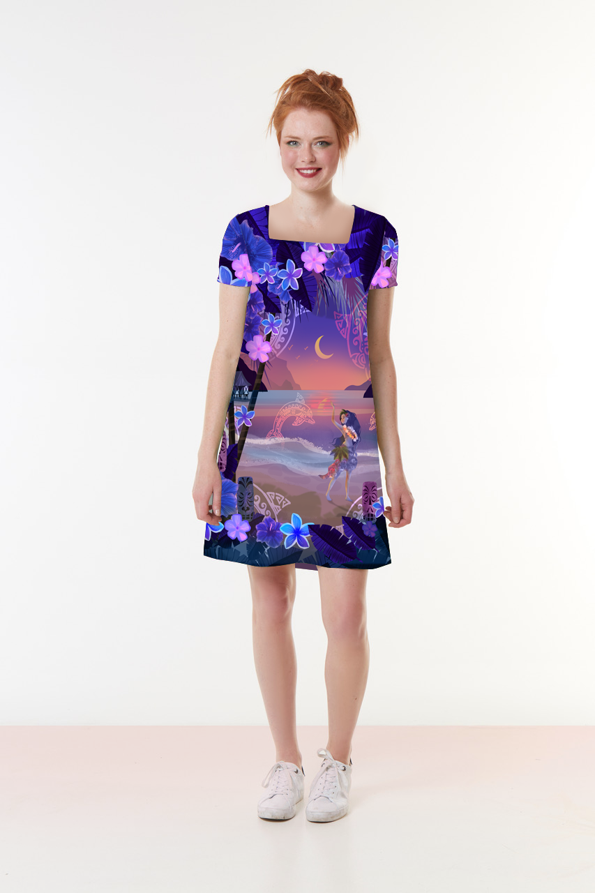 PRECOMMANDE Robe jersey SANTA TIKI NUIT