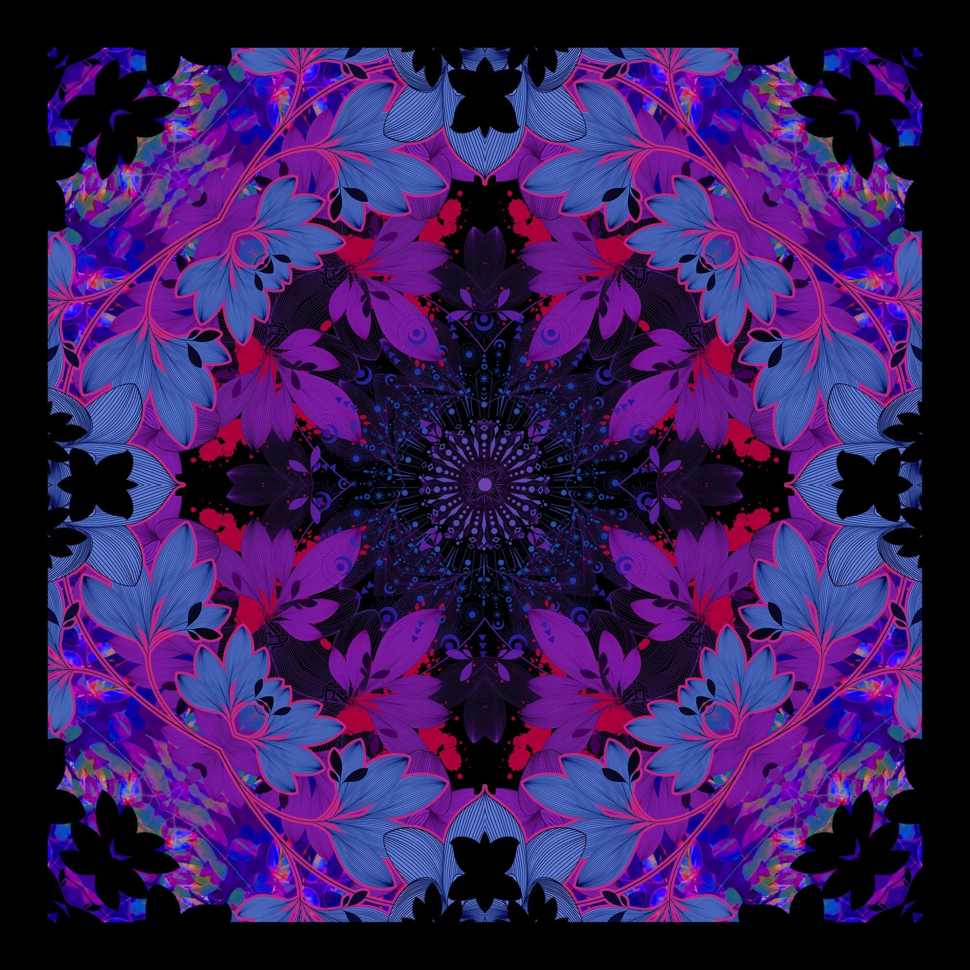 MANDALA INDIGO satin fabric