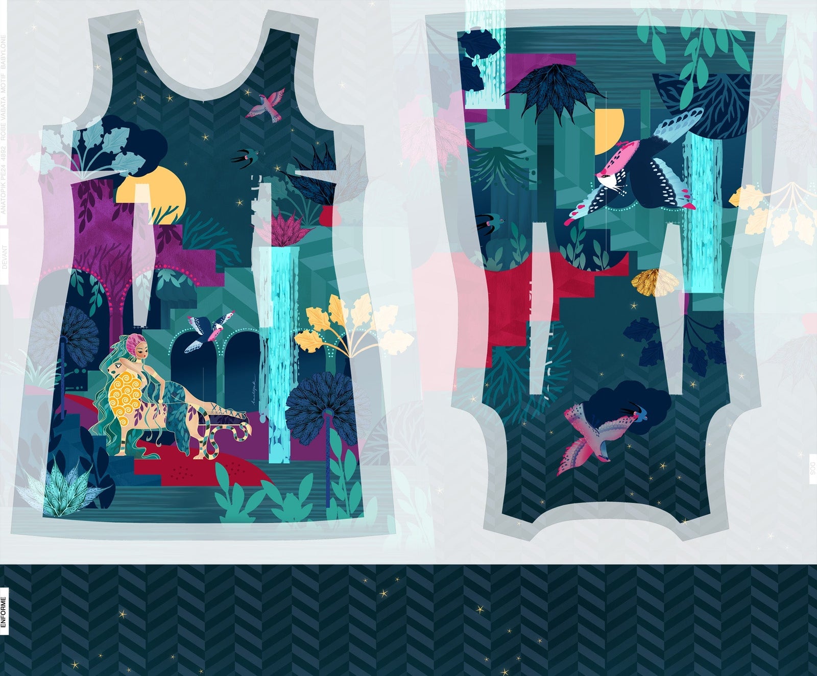 Thick satin fabric TABATA BABYLON