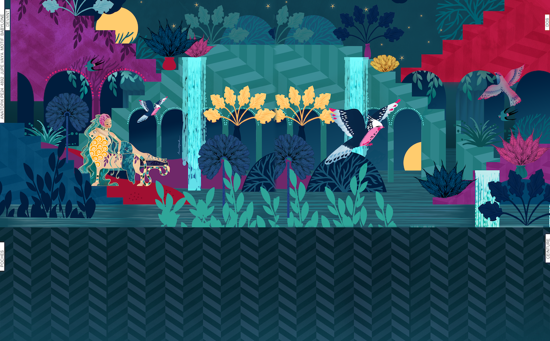 Thick satin fabric VAYA BABYLONE