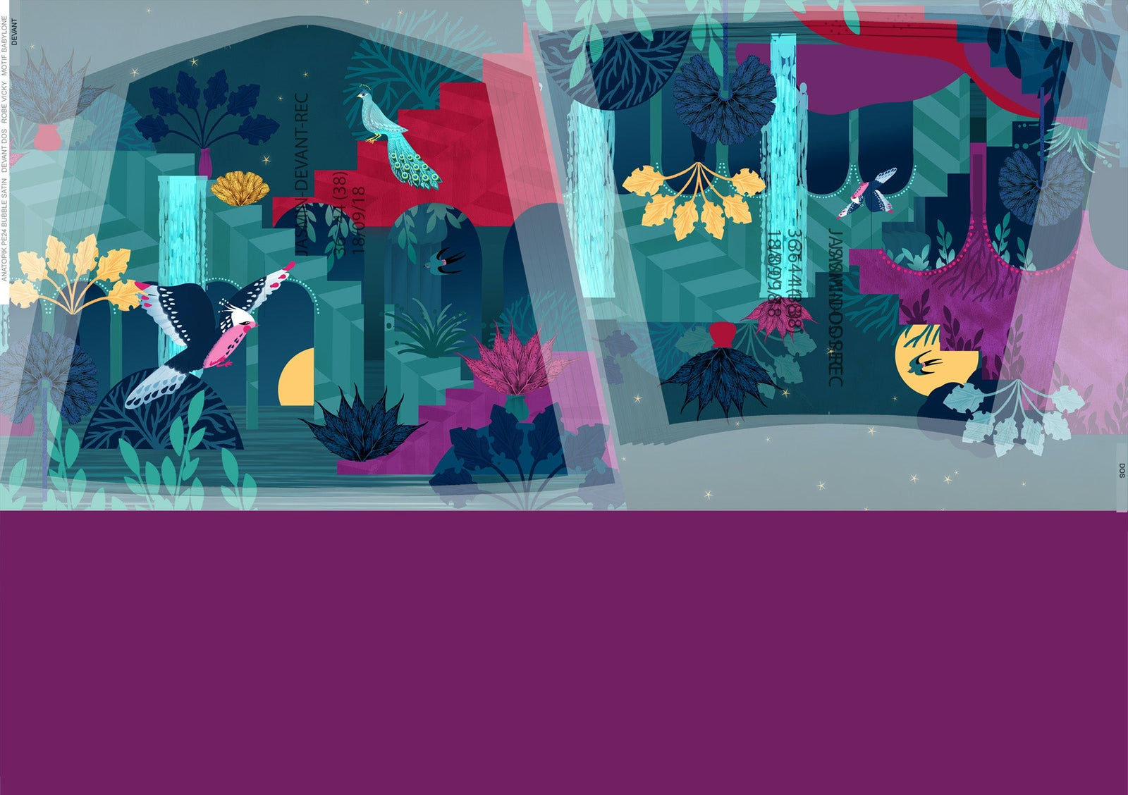 Tissu satin VICKY BABYLONE