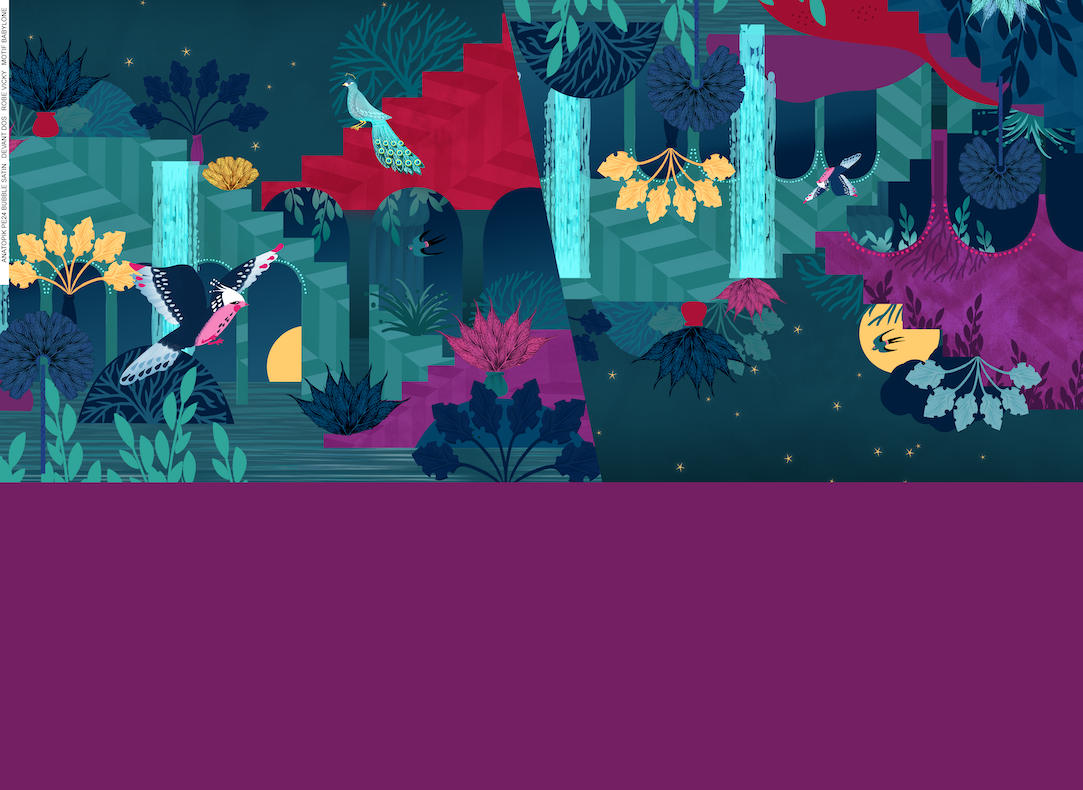 Tissu satin VICKY BABYLONE