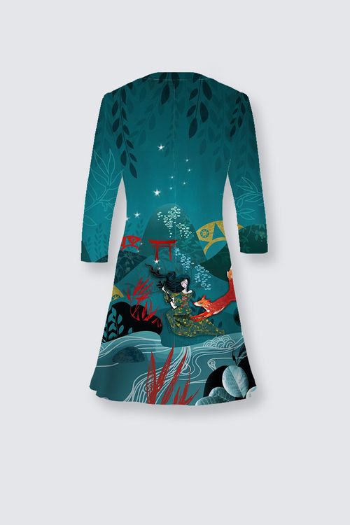 Robe fluide jersey imprimé CELIA KITSUNE
