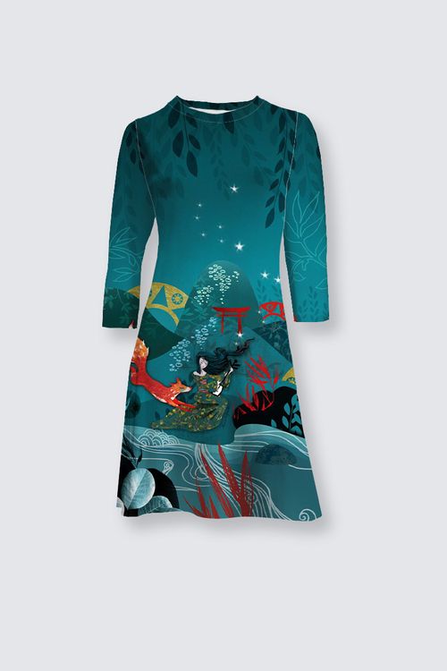 Robe fluide jersey imprimée CELIA KITSUNE
