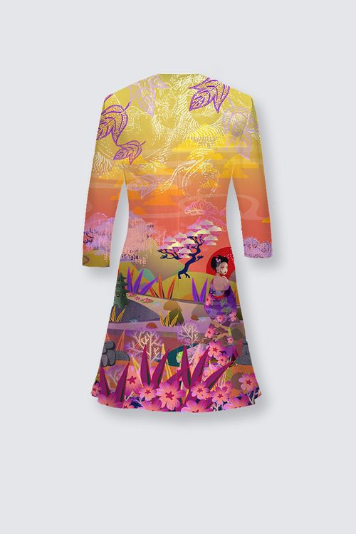 Robe fluide jersey imprimé CELIA MIZAKI KIRO