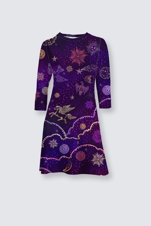 Robe fluide jersey imprimée CELIA CELESTE