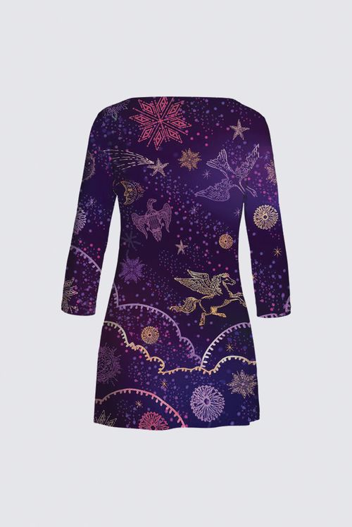 Tunique fluide jersey imprimé COLETTE PLUS SIZE CELESTE